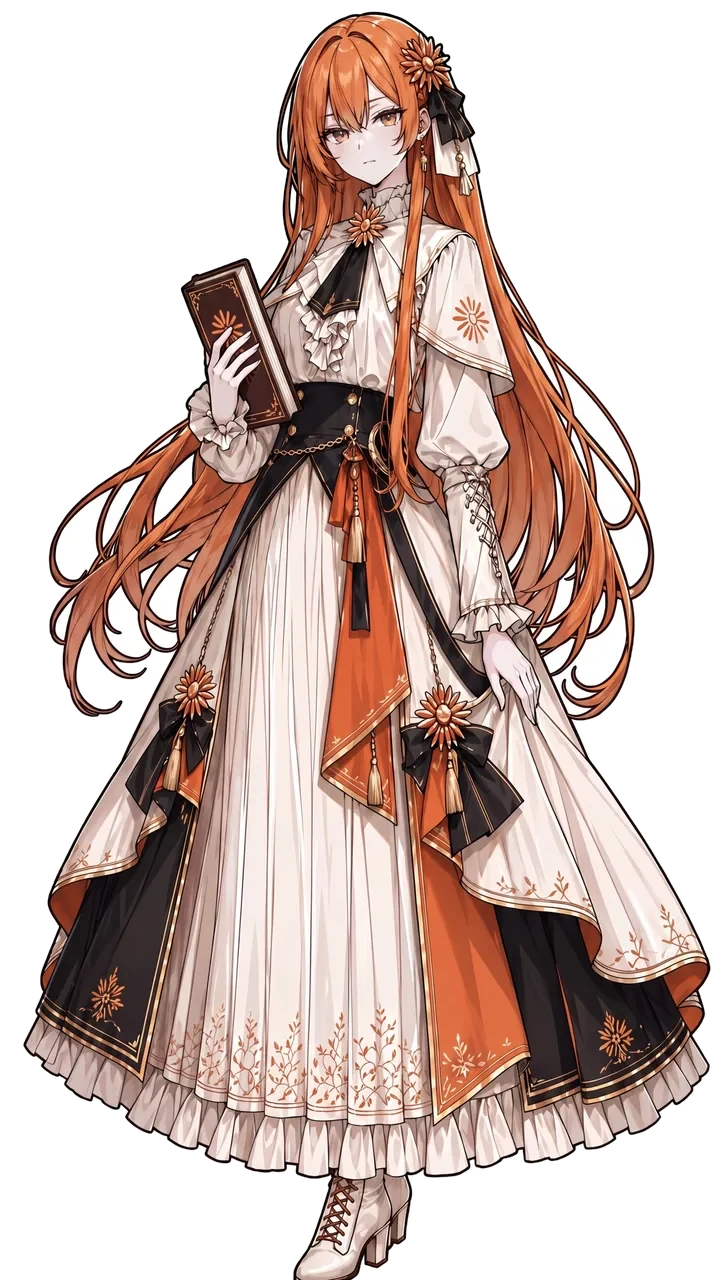 Claude 娘，抱着书的全身立绘